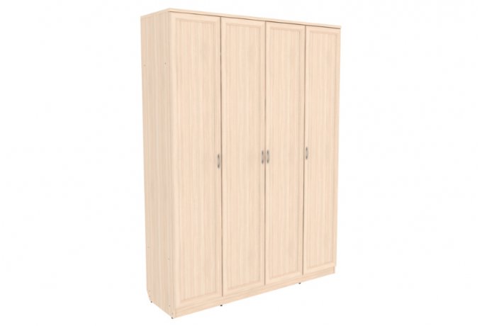 Шкаф 4-дверный для одежды со штангой и полками Гарун А-109 — Молочный дуб