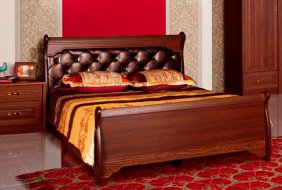 Кровать двуспальная 160х200 с мягким изголовьем Флоренция 677