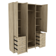 Шкаф для одежды 4-дверный с полками, штангой и ящиками Гарун А-112 — эскиз 4