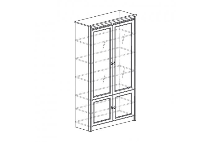 Книжный шкаф со стеклянными дверцами Лючия 184 — фото 2