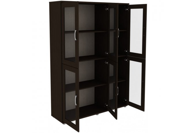 Книжный шкаф со стеклянными дверцами 6 дверный Гарун-К 403.04 — фото 3
