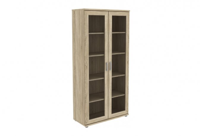 Книжный шкаф со стеклянными дверцами Гарун-К 402.02 — Дуб Сонома