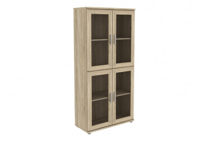 Книжный шкаф со стеклянными дверцами Гарун-К 402.04 — Дуб Сонома