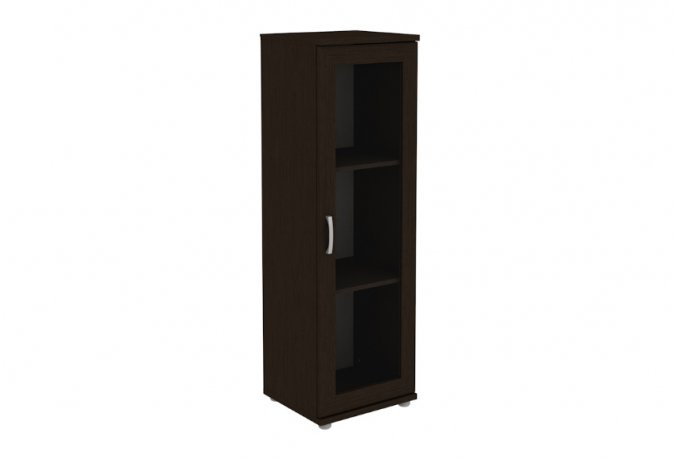 Книжный шкаф низкий со стеклянной дверцей Гарун-К 301.02 — Венге со светлой вставкой
