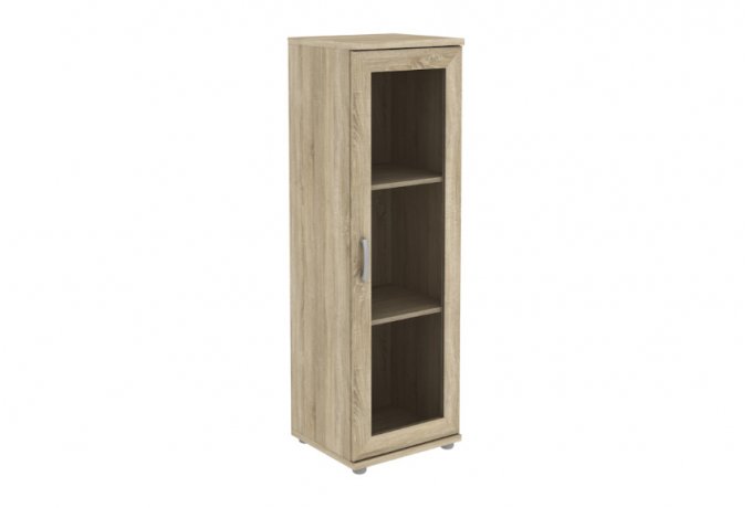 Книжный шкаф низкий со стеклянной дверцей Гарун-К 301.02 — Дуб Сонома