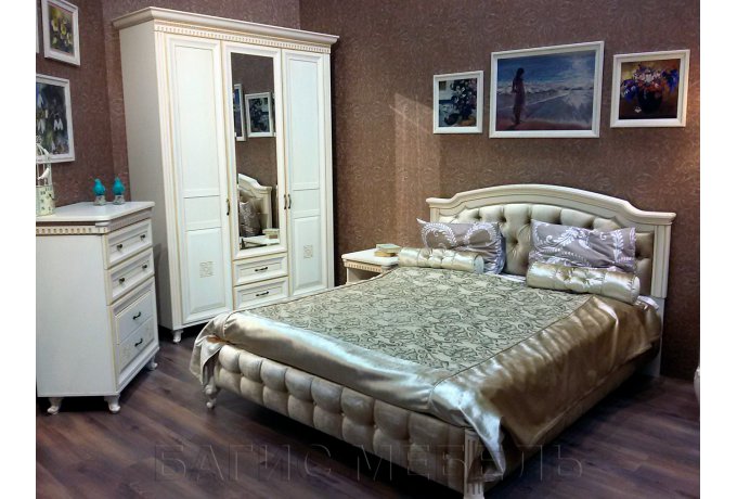 Кровать двуспальная Марлен 488 с мягким изголовьем — фото 2