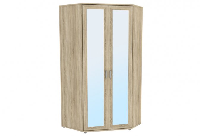 Несимметричный угловой шкаф с зеркалами Гарун-К 535.02 — Дуб Сонома