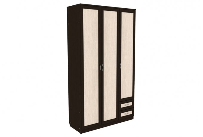 Шкаф для одежды трехстворчатый Гарун А-113 — Венге со светлой вставкой