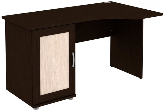 Письменный стол угловой с тумбой 776.02 — Венге со светлой вставкой