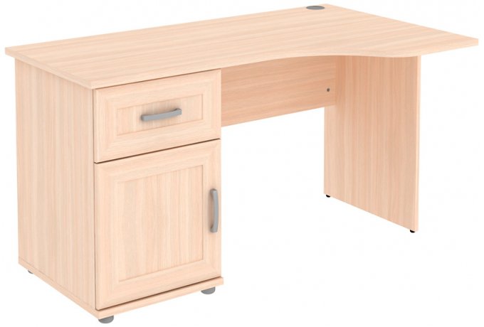 Письменный стол угловой с тумбой и ящиком 776.03 — Молочный дуб