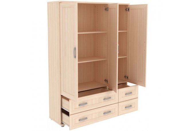 Шкаф для одежды трехстворчатый с ящиками низкий Гарун-К 403.05 — фото 2