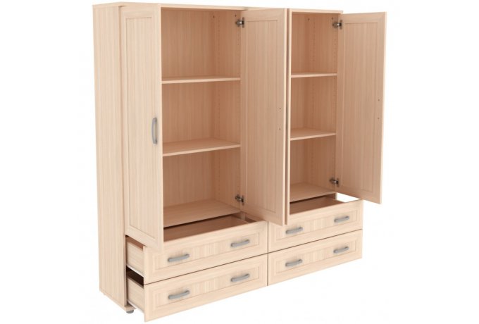 Шкаф для одежды 4-створчатый с ящиками низкий Гарун-К 404.05 — фото 2