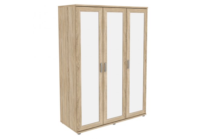 Шкаф для одежды трехстворчатый с зеркалами Гарун-К 413.04 — Дуб Сонома