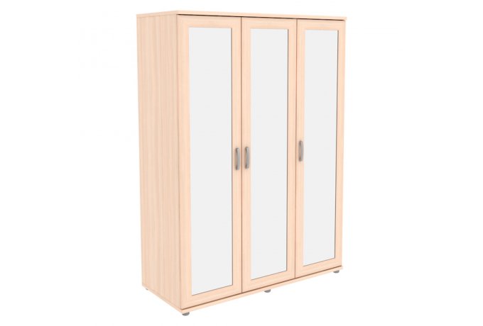 Шкаф для одежды трехстворчатый с зеркалами Гарун-К 413.04 — Молочный дуб