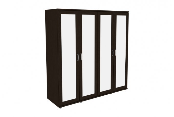 Шкаф для одежды 4-дверный с зеркалами Гарун-К 414.02 — Венге со светлой вставкой