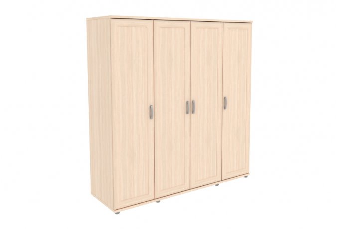 Шкаф для одежды 4-дверный низкий Гарун-К 414.03 — Молочный дуб