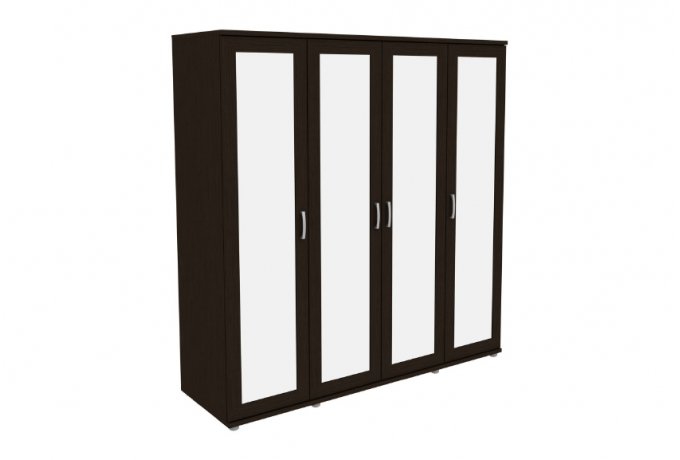Шкаф для одежды 4-дверный с зеркалами Гарун-К 414.04 — Венге со светлой вставкой
