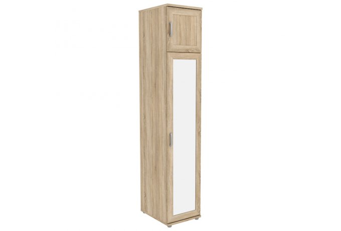 Шкаф-пенал для одежды Гарун-К 511.08 с антресолью и зеркалом — Дуб Сонома