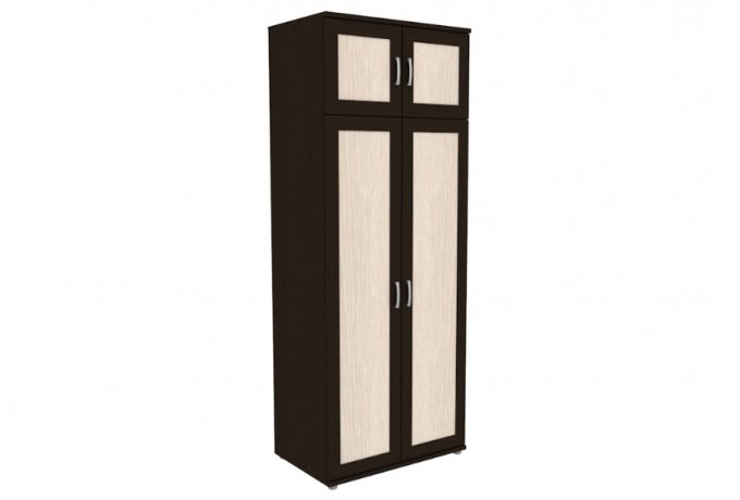 Шкаф для одежды двухстворчатый с антресолью Гарун-К 512.06 — Венге со светлой вставкой