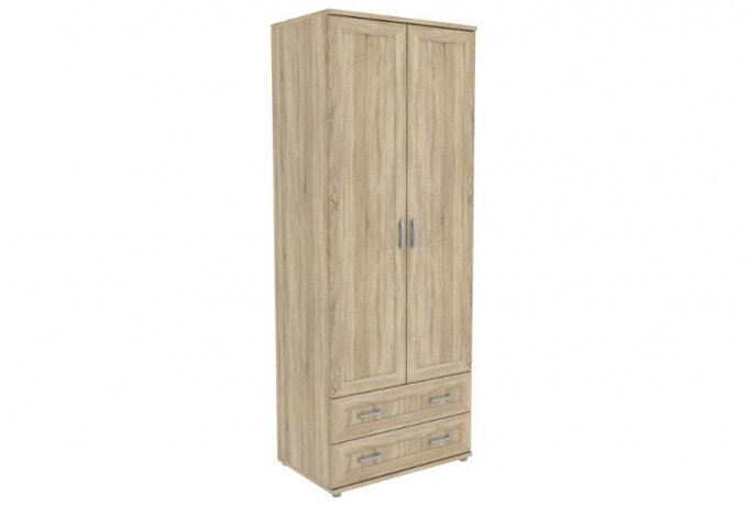 Шкаф для одежды двухстворчатый с ящиками Гарун-К 512.08 — Дуб Сонома