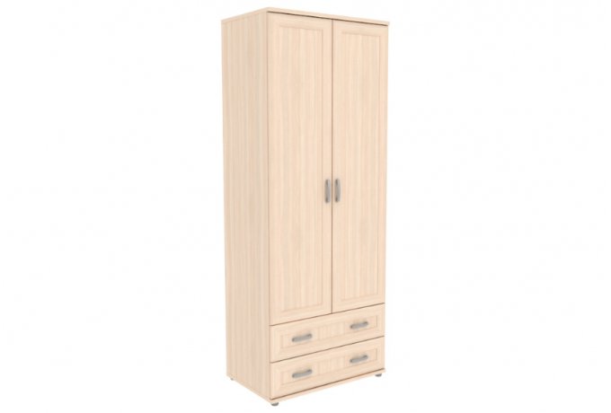 Шкаф для одежды двухстворчатый с ящиками Гарун-К 512.08 — Молочный дуб