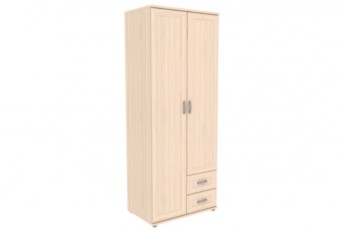 Шкаф для одежды двухстворчатый с ящиками Гарун-К 512.10 — Молочный дуб