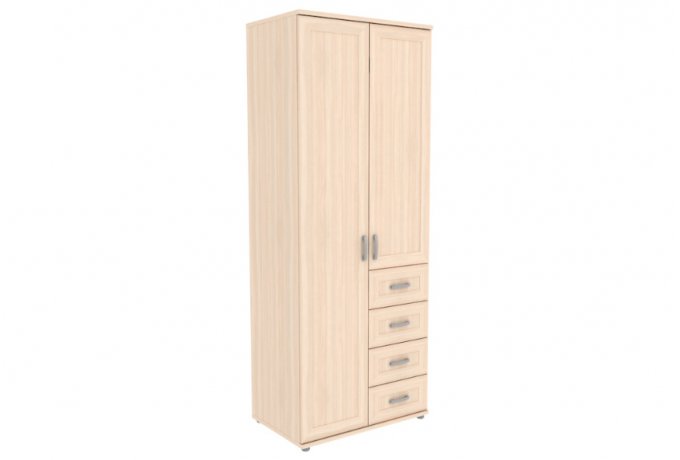 Шкаф для одежды двухстворчатый с ящиками Гарун-К 512.12 — Молочный дуб