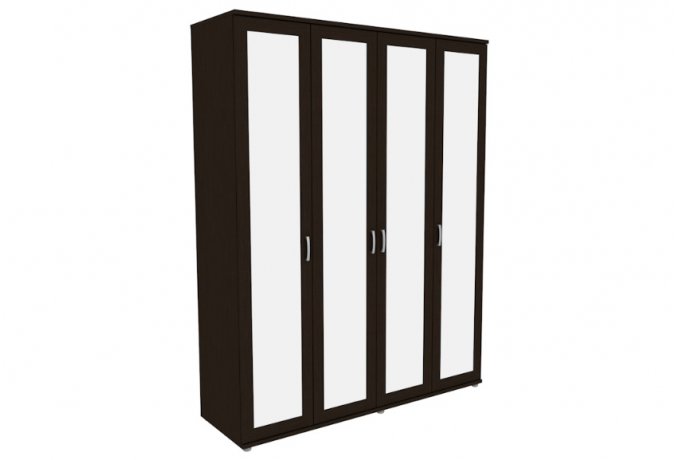 Шкаф для одежды 4-дверный с зеркалами Гарун-К 514.02 — Венге со светлой вставкой