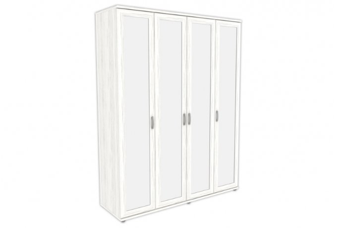 Шкаф для одежды 4-дверный с зеркалами Гарун-К 514.02 — Арктика