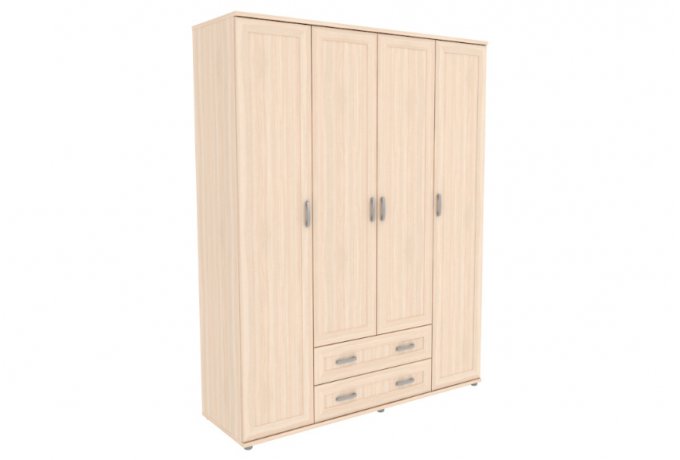 Шкаф для одежды 4-дверный с ящиками Гарун-К 514.03 — Молочный дуб