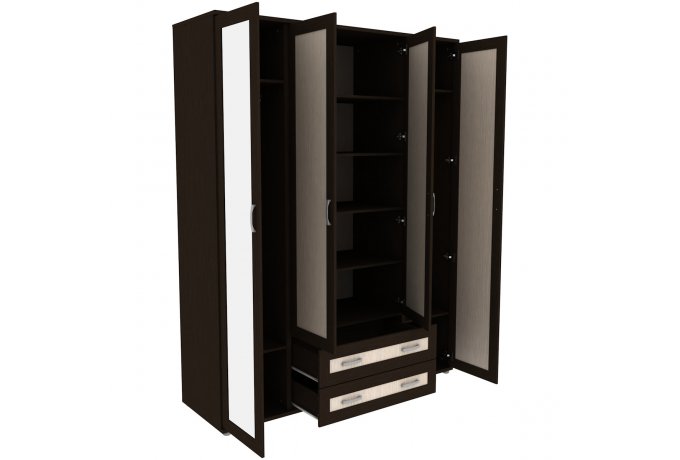Шкаф для одежды 4-дверный с зеркалами и ящиками Гарун-К 514.04 — фото 4
