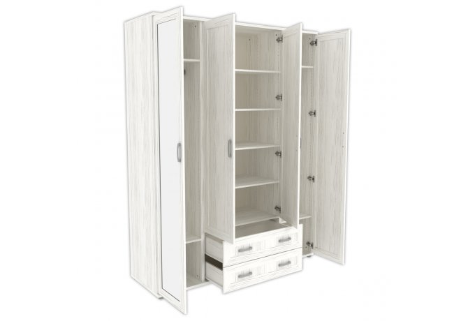 Шкаф для одежды 4-дверный с зеркалами и ящиками Гарун-К 514.04 — фото 3