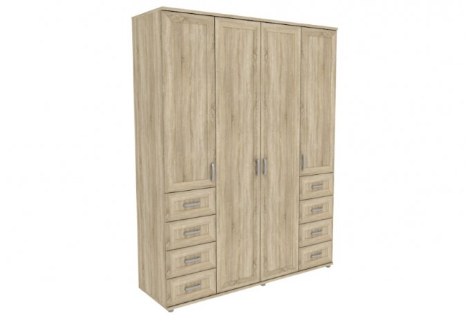 Шкаф для одежды 4-дверный с ящиками Гарун-К 514.05 — Дуб Сонома