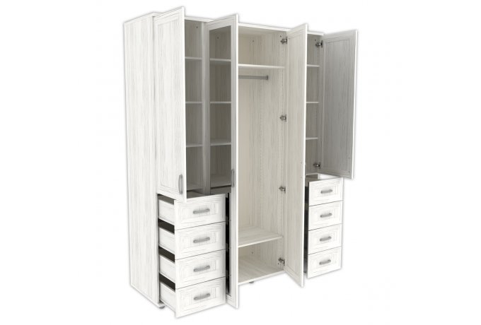 Шкаф для одежды 4-дверный с зеркалами и ящиками Гарун-К 514.06 — фото 4