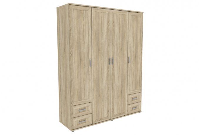 Шкаф для одежды 4-дверный с ящиками Гарун-К 514.07 — Дуб Сонома