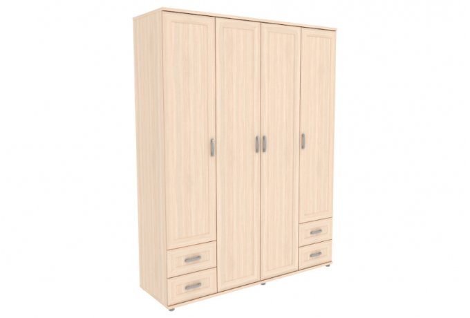Шкаф для одежды 4-дверный с ящиками Гарун-К 514.07 — Молочный дуб