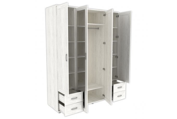 Шкаф для одежды 4-дверный с зеркалами и ящиками Гарун-К 514.08 — фото 4