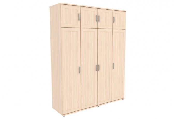 Шкаф для одежды 4-дверный с антресолью Гарун-К 514.09 — Молочный дуб