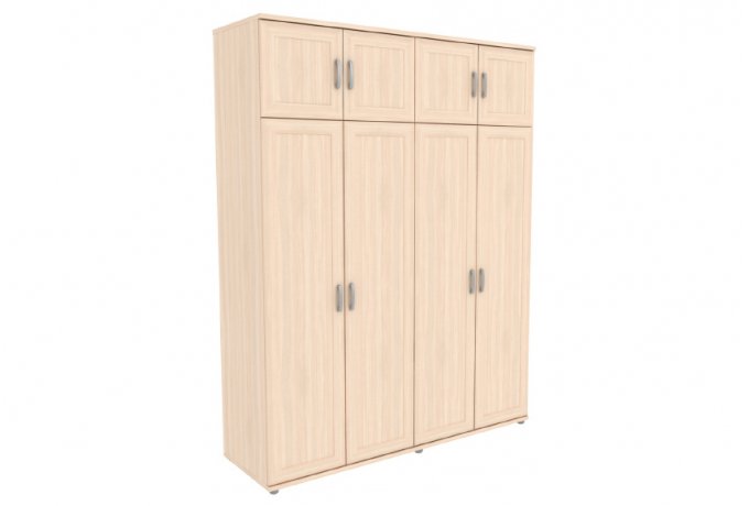 Шкаф для одежды 4-дверный с антресолью Гарун-К 514.10 — Молочный дуб