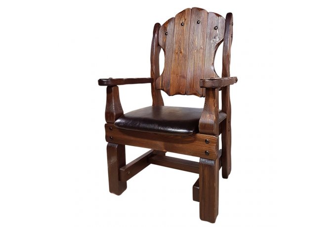 Кресло из массива «Добряк» (кожа) — фото 1