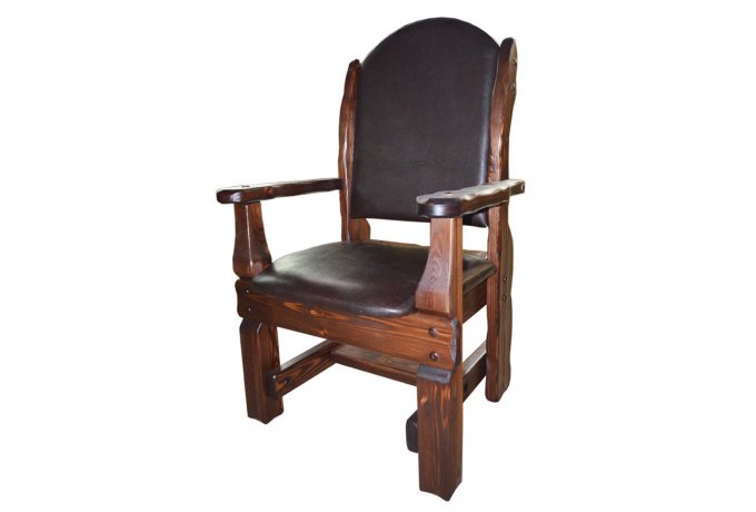 Кресло «Купец» (кожа) из массива дерева — фото 1