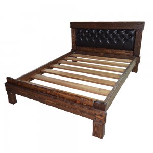 Кровать «Купец 3» (140х200) с мягкой спинкой (каретная стяжка)