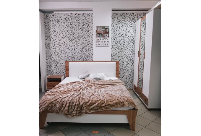 Кровать двуспальная СКАНДИ МН-036-20 (дуб Вотан, белый) — фото 3
