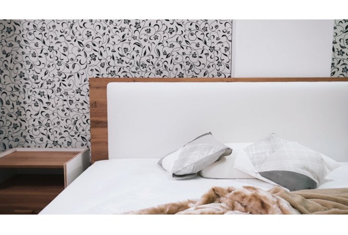 Кровать двуспальная СКАНДИ МН-036-20 (дуб Вотан, белый) — фото 4