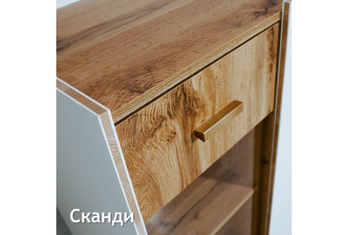 Шкаф для одежды СКАНДИ МН-036-34 (дуб Вотан, белый) — фото 6