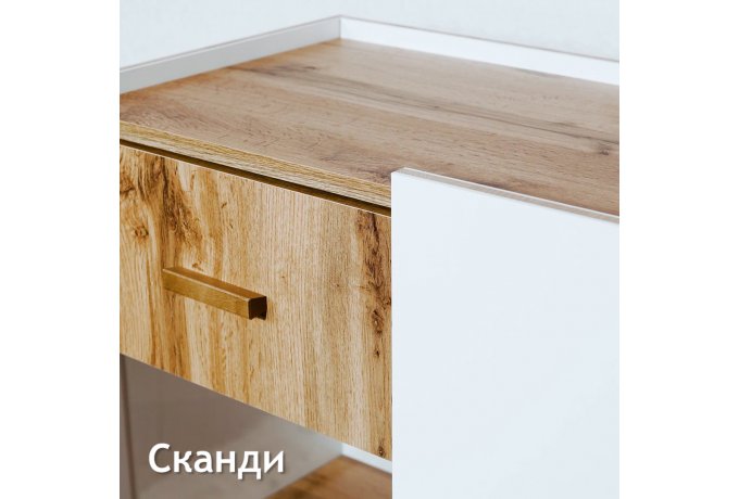 Шкаф комбинированный СКАНДИ МН-036-08 (дуб Вотан, белый) — фото 16