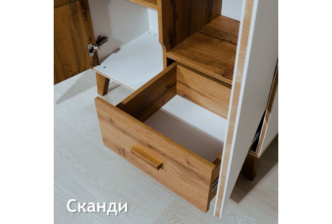 Шкаф комбинированный СКАНДИ МН-036-08 (дуб Вотан, белый) — фото 18