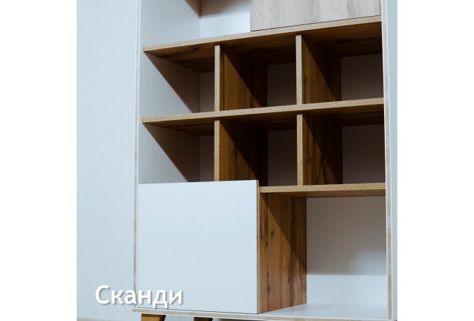 Шкаф комбинированный СКАНДИ МН-036-11 (дуб Вотан, белый) — фото 10