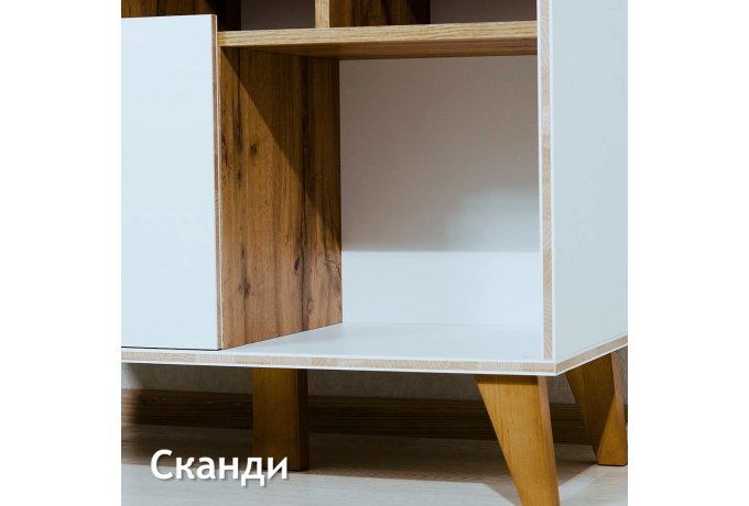 Шкаф комбинированный СКАНДИ МН-036-11 (дуб Вотан, белый) — фото 11