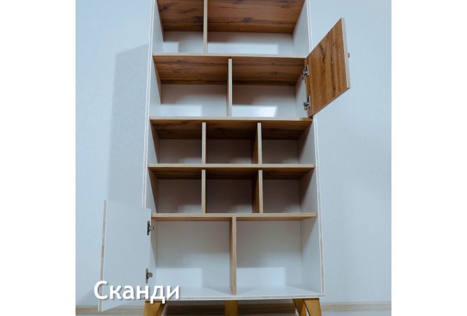 Шкаф комбинированный СКАНДИ МН-036-11 (дуб Вотан, белый) — фото 14
